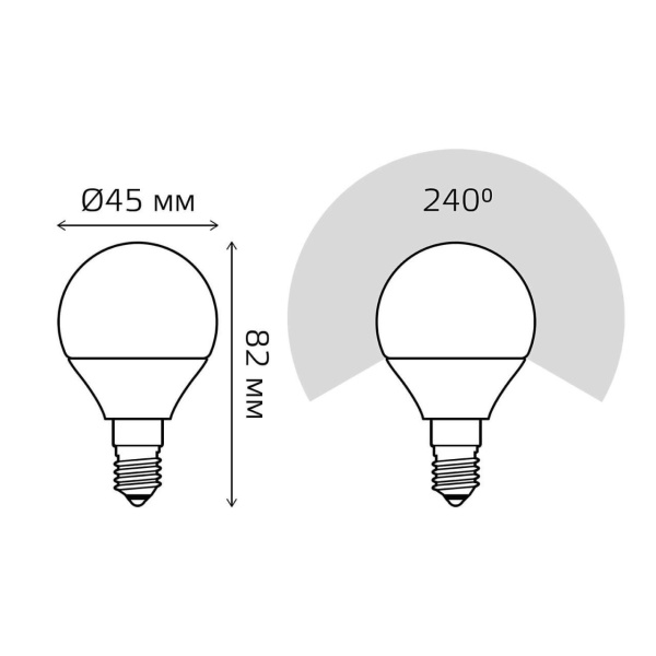 Лампа светодиодная Gauss E14 12W 4100K матовая 53122