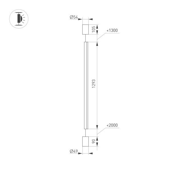 Подвесной светодиодный светильник Arlight SP-Taboo-Floor-S1300-14W Warm3000 036116