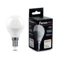 Лампа светодиодная Feron Pro E27 6W 6400K матовая LB-1406 38067