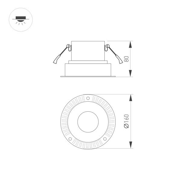 Корпус встраиваемого светильника Arlight Plurio-Base-Built-Trimless-R160 030272 Алматы