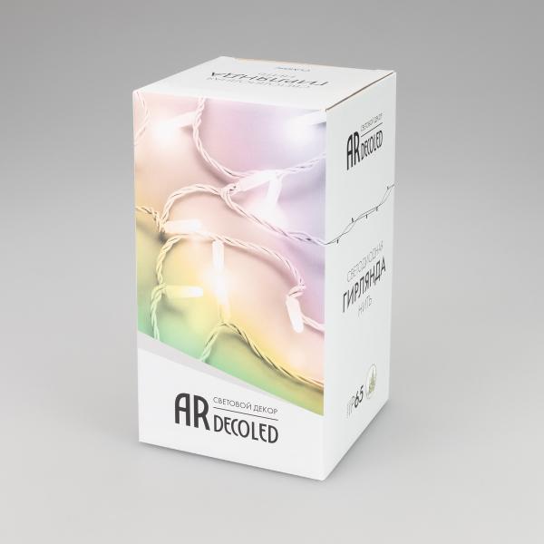 Уличная светодиодная гирлянда Ardecoled нить 230V разноцветная ARD-String-Classic-20000-Clear-200Led-Sync RGB 028207