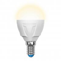 Лампа светодиодная Uniel E14 7W 3000K матовая LED-G45 7W/WW/E14/FR PLP01WH UL-00002419