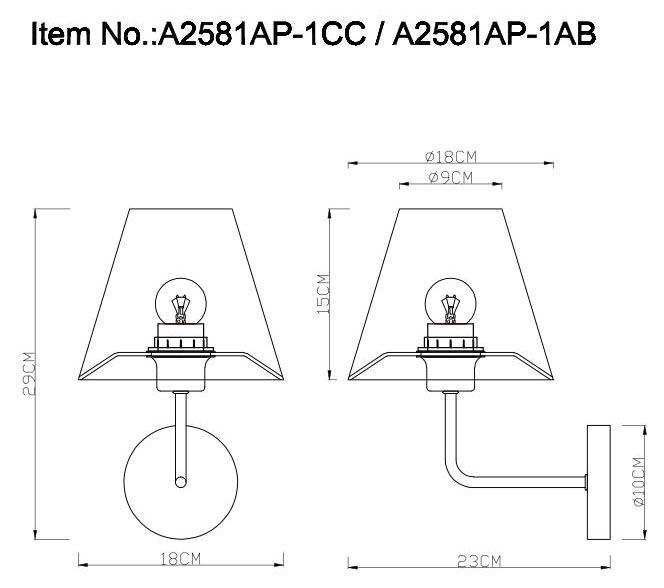Бра Arte Lamp Elba A2581AP-1AB - Люстры Алматы