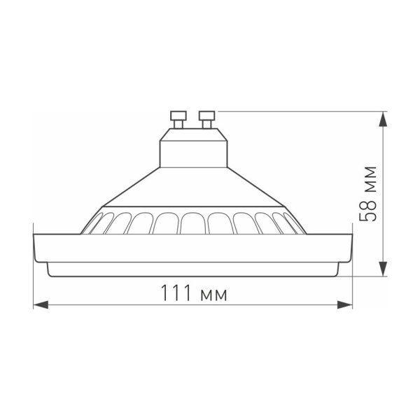 Лампа светодиодная диммируемая Arlight GU10 15W 3000K матовая AR111-Unit-GU10-15W-Dim Warm3000 026890