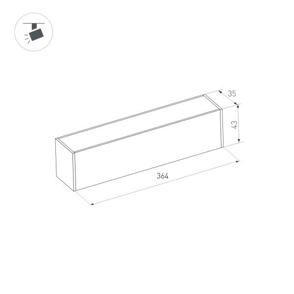 Трековый светодиодный светильник Arlight Mag-Dark-45-L400-12W Day4000 034997