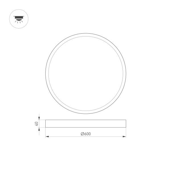 Потолочный светодиодный светильник Arlight SP-Basic-R600-48W Warm3000 020524(1)