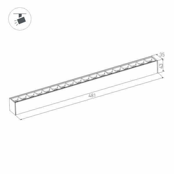 Трековый светодиодный светильник для магнитного шинопровода Arlight Mag-Laser-45-L480-27W Day4000 032649