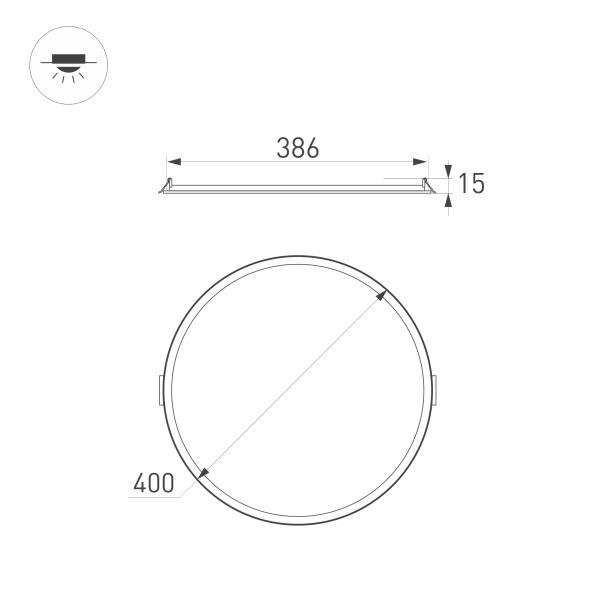 Встраиваемый светодиодный светильник Arlight DL-Edge-R400-34W Warm3000 036073 Алматы