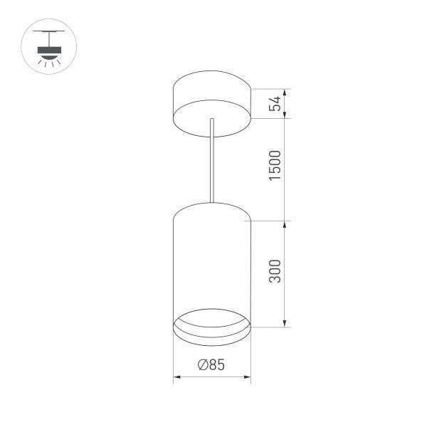 Корпус подвесного светильника Arlight SP-Polo-Hang-Long300-R85 024238(1) Алматы