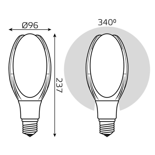 Лампа светодиодная Gauss E40 30W 6500К матовая 11834332