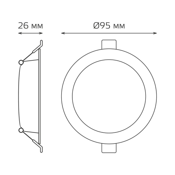 Встраиваемый светодиодный светильник Gauss Elementary Downlight 9100420205T Алматы