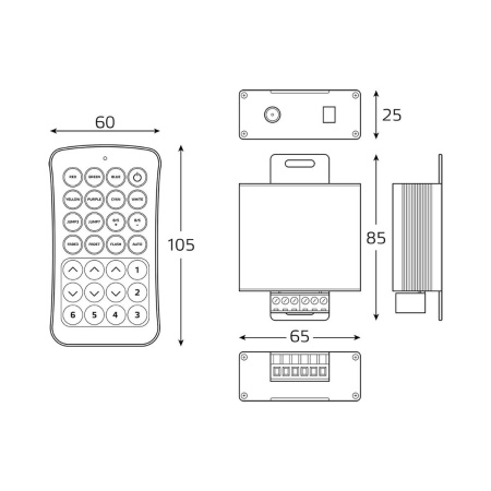 Контроллер RGB для светодиодной ленты Gauss Basic LED 12V 240W BT621 Алматы