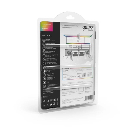 Светодиодная лента Gauss 6W/m 30LED/m 5050SMD разноцветный 5M BT011 Алматы