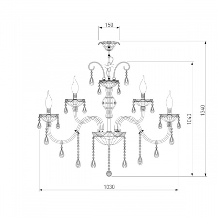 Подвесная люстра Bogates 124/10+5 Strotskis