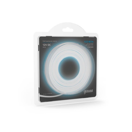 Светодиодная лента Gauss 4,8W/m 60LED/m 2835SMD холодный белый 5M 312000305 Алматы