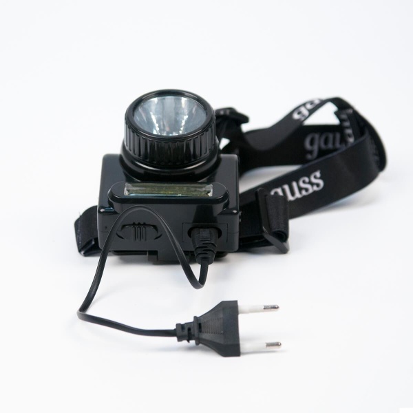 Налобный светодиодный фонарь Gauss аккумуляторный 75х70 180 лм GF309
