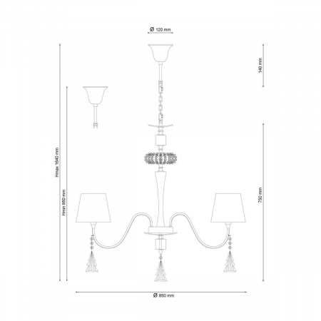 Подвесная люстра Lucia Tucci Pelle Nerre 120.5