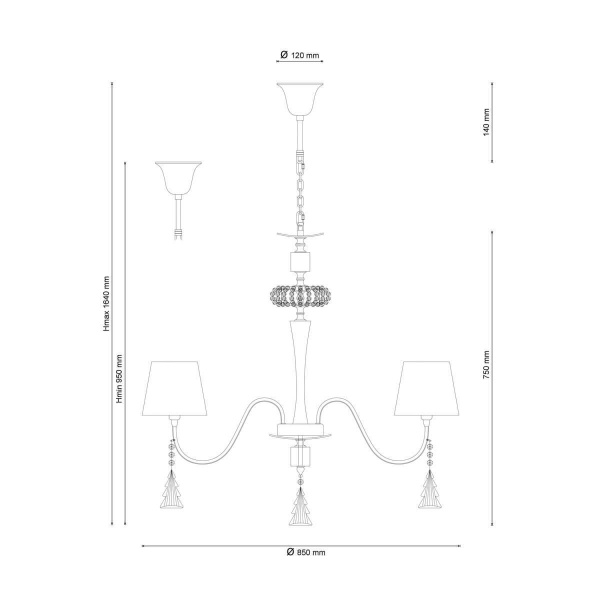 Подвесная люстра Lucia Tucci Pelle Bianca 119.5