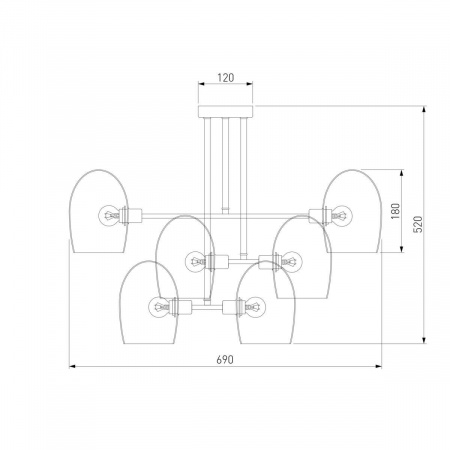 Подвесная люстра Eurosvet Gardie 70141/6 хром