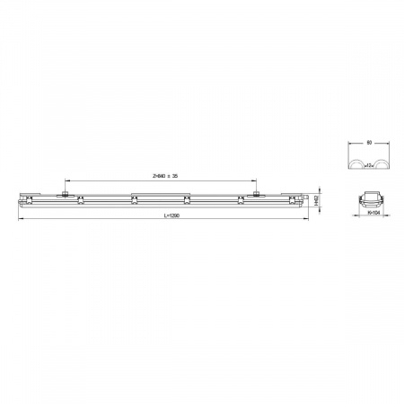 Светильник ЭРА SPP-102-0-002-120 под 2 светодиодные лампы T8 G13 2x1276 Б0052438