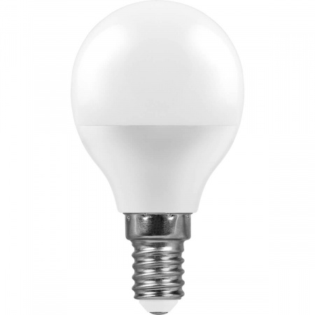 Лампа светодиодная Feron E14 7W 6400K Шар Матовая LB-95 25480