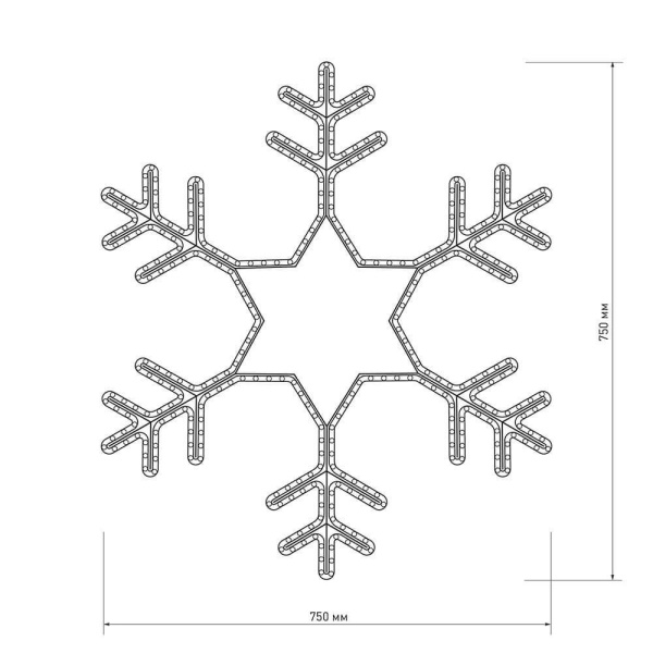 Светодиодная фигура Ardecoled Снежинка ARD-Snowflake-M3-920X920-432Led White 025307