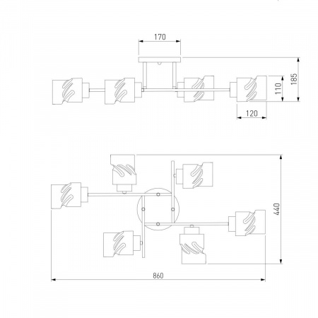 Потолочная люстра Eurosvet Hilari 30165/6 черный жемчуг