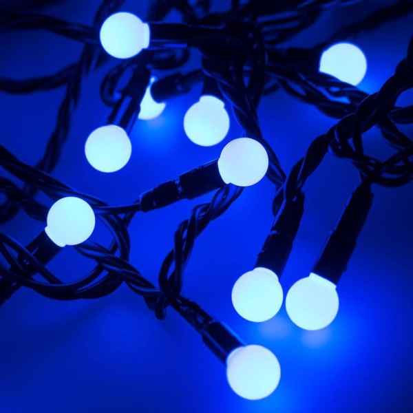 Уличная светодиодная гирлянда Ardecoled шарики 230V синий ARD-Ball-Classic-D13-10000-Black-100Led Blue 025570