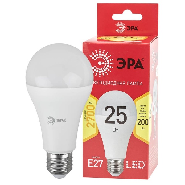 Лампа светодиодная ЭРА E27 25W 2700K матовая LED A65-25W-827-E27 R Б0048009