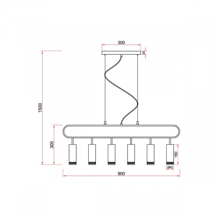 Подвесной светильник Vele Luce Brio VL5794P06