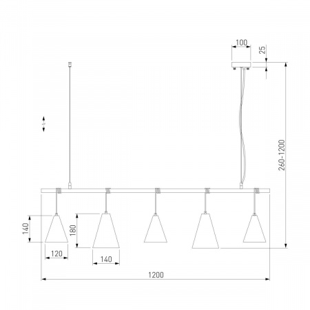 Подвесной светильник Eurosvet Castle 50088/5 черный/золото