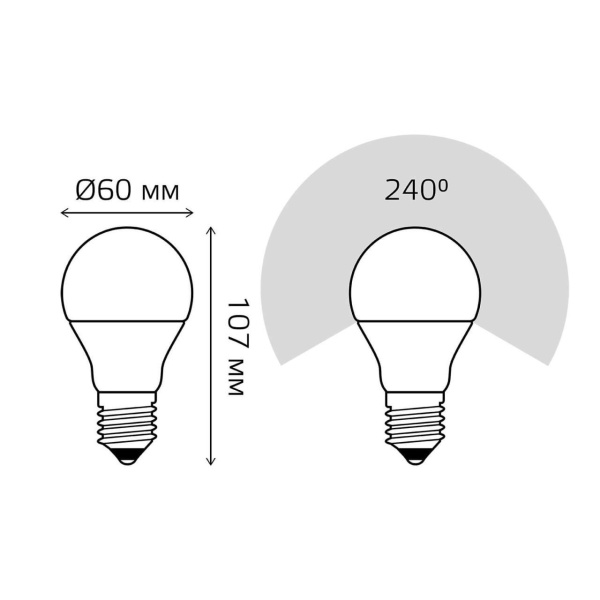 Лампа светодиодная Gauss E27 10W 4100K матовая 23220