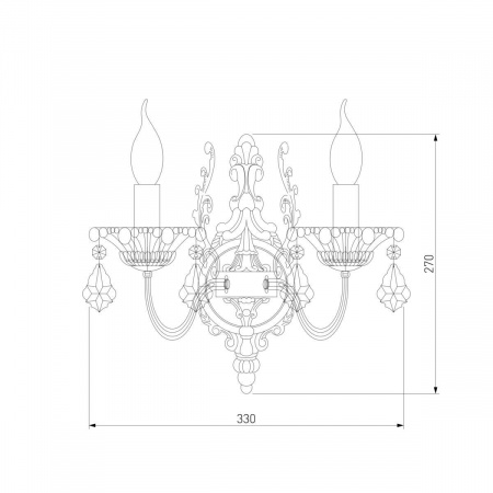 Бра Eurosvet 3281/2 античная бронза/прозрачный хрусталь Strotskis