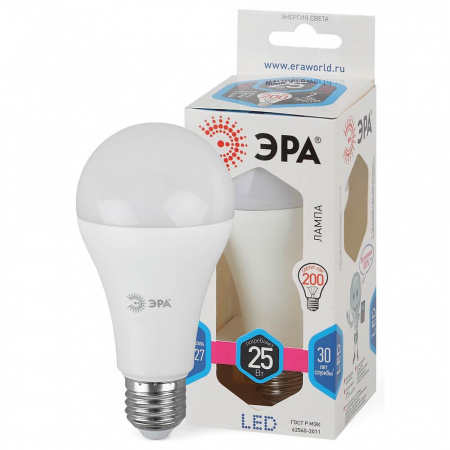 Лампа светодиодная ЭРА E27 25W 4000K матовая LED A65-25W-840-E27 Б0035335 Алматы Лампа светодиодная ЭРА E27 25W 4000K матовая LED A65-25W-840-E27 Б0035335