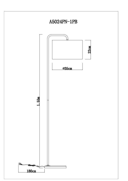 Торшер Arte Lamp Rupert A5024PN-1PB