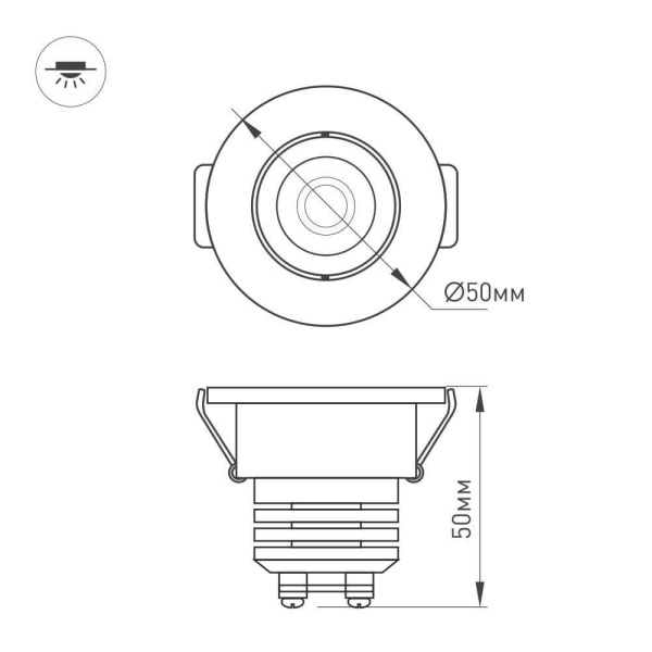 Мебельный светодиодный светильник Arlight LTM-R50WH 5W White 25deg 020754