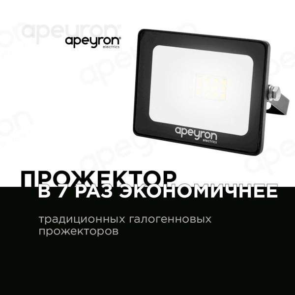 Прожектор светодиодный Apeyron 10W 6500K 05-37