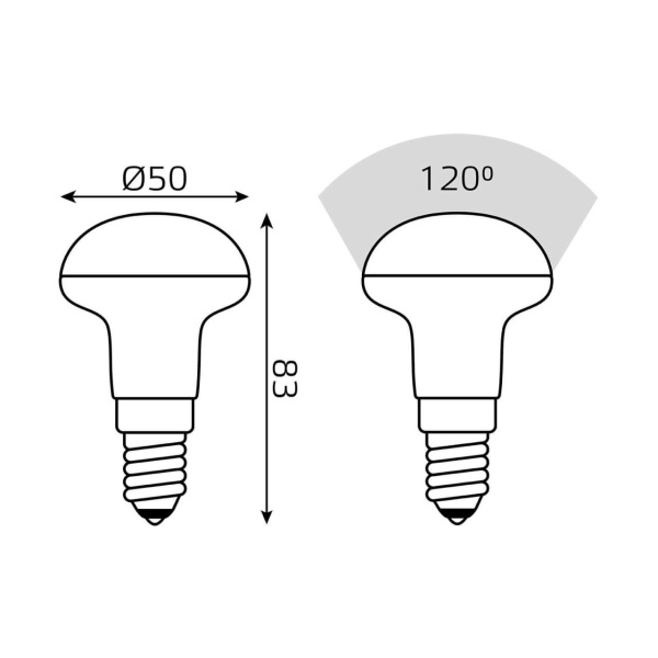 Лампа светодиодная Gauss E14 6W 3000K матовая 63116