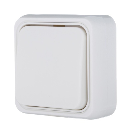 Выключатель LK Studio одноклавишный открытой установки, схема 1 (белый) 810104