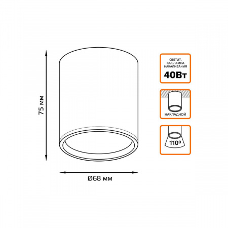 Потолочный светодиодный светильник Gauss Overhead HD023