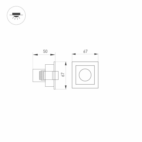 Встраиваемый светодиодный светильник Arlight MS-Orient-Built-Turn-TC-S67x67-3W Warm3000 037206 Алматы