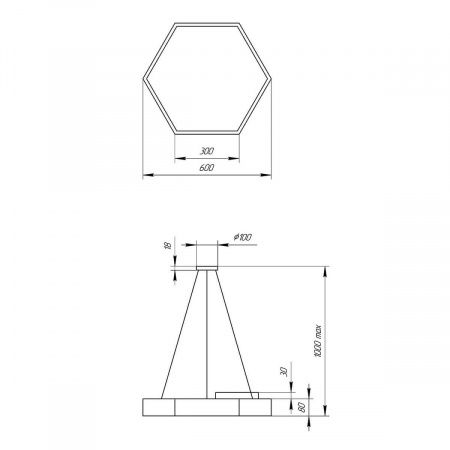 Подвесной светодиодный cветильник Geometria ЭРА Hexagon SPO-121-W-40K-038 38Вт 4000К белый Б0050550