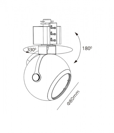 Трековый светильник ЭРА TR35-GU10 CH Б0053298