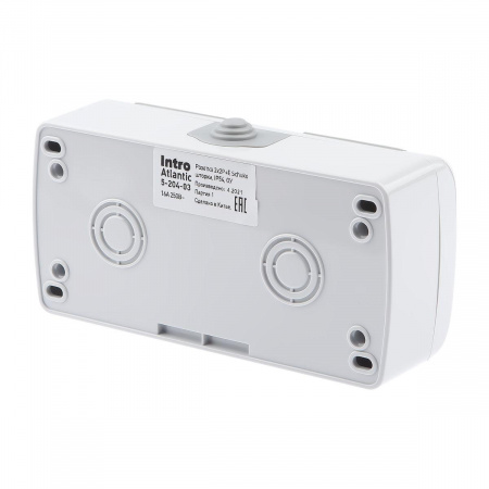 Розетка двойная ЭРА Intro Atlantic Schuko 2x2P+E 16A 250V с крышкой 5-204-03 Б0051061