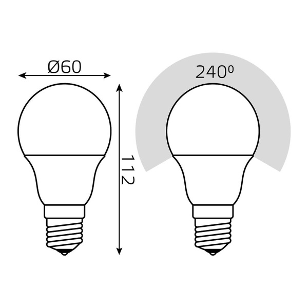 Лампа светодиодная сенсорная Gauss E27 10W 4100K матовая 102502210-M