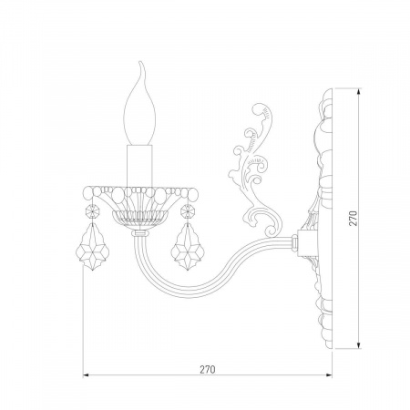 Бра Eurosvet 3281/1 белый с золотом/тонированный хрусталь Strotskis