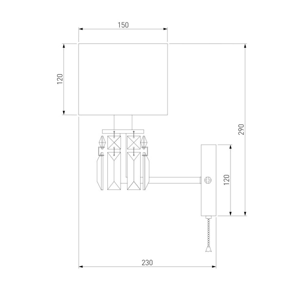 Бра Eurosvet Zaffiro 10099/1 хром