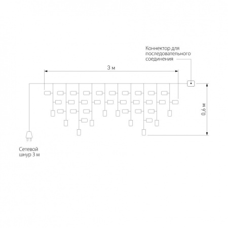 Уличная светодиодная гирлянда Eurosvet бахрома 230V 100-101 теплый белый