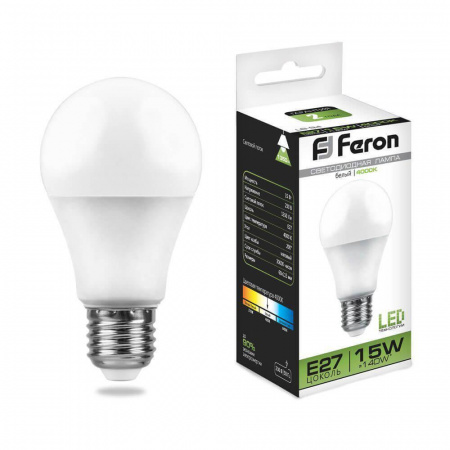 Лампа светодиодная Feron E27 15W 4000K Шар Матовая LB-94 25629 Алматы Лампа светодиодная Feron E27 15W 4000K Шар Матовая LB-94 25629