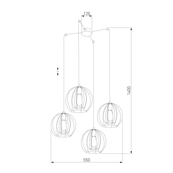 Подвесная люстра TK Lighting 6598 Jaula